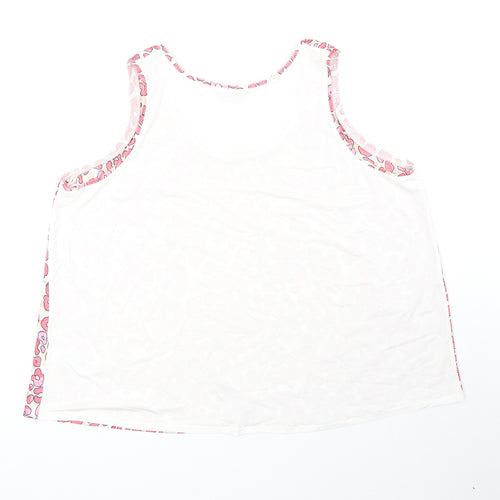 Marks and Spencer Womens Pink Animal Print Polyester Basic Tank Size 20 Scoop Neck - Leopard Print