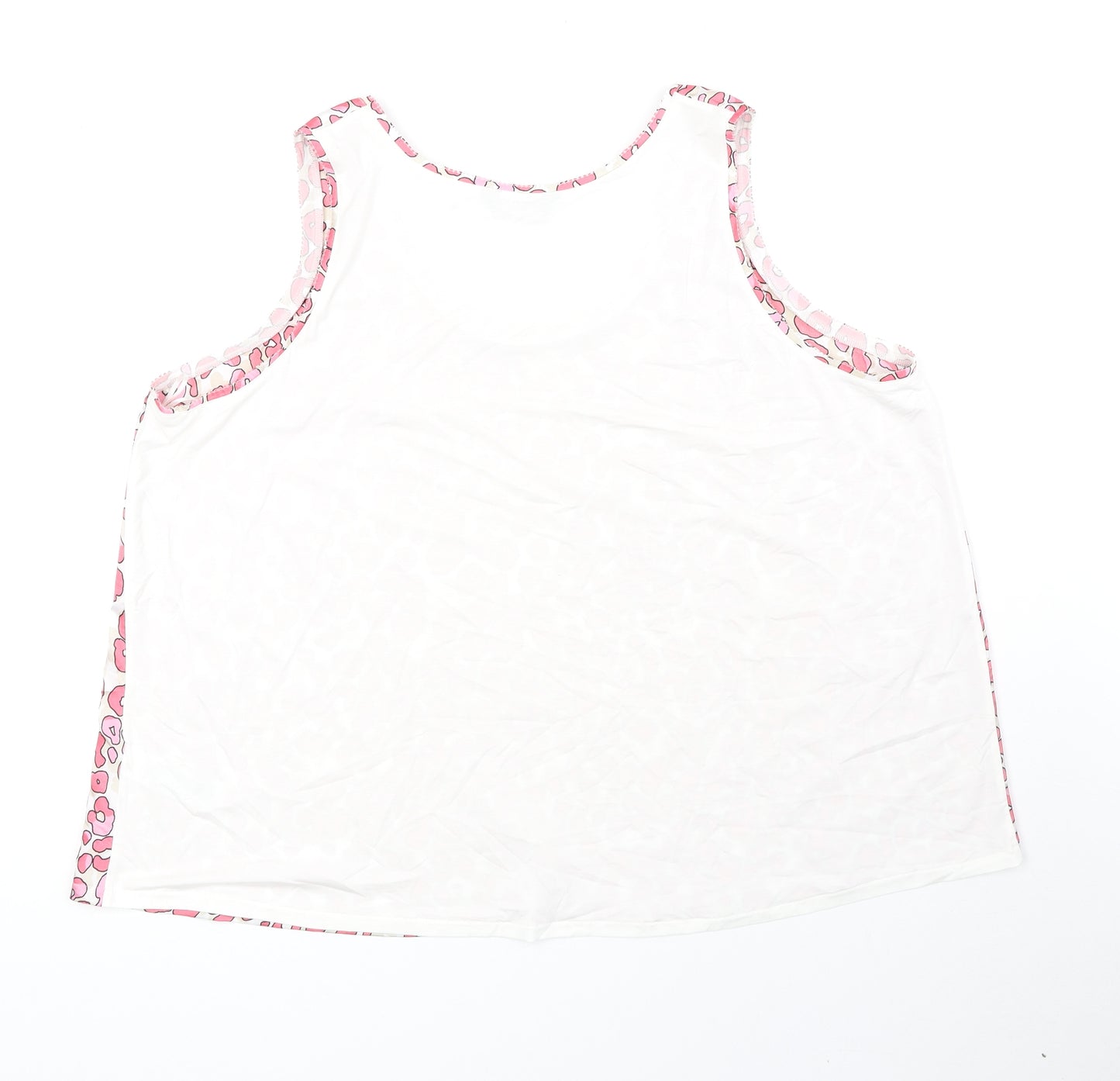 Marks and Spencer Womens Pink Animal Print Polyester Basic Tank Size 20 Scoop Neck - Leopard Print