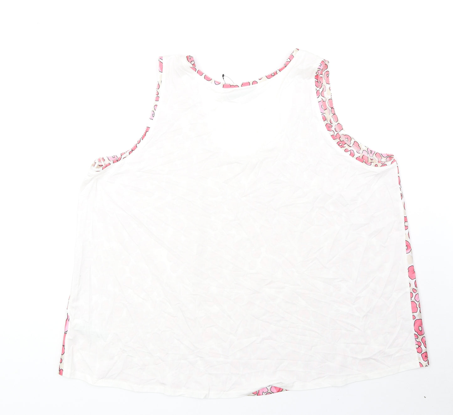 Marks and Spencer Womens Pink Animal Print Polyester Basic Tank Size 20 Scoop Neck - Leopard Print