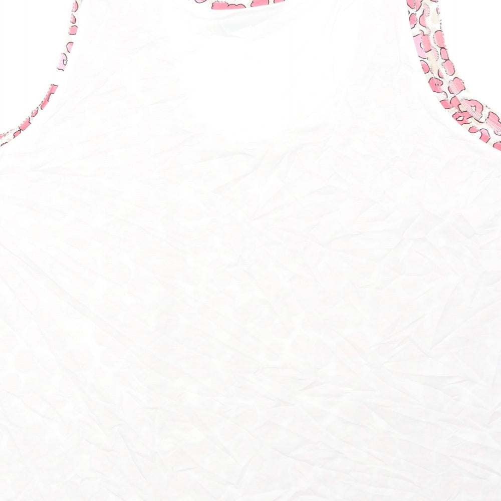 Marks and Spencer Womens Pink Animal Print Polyester Basic Tank Size 20 Scoop Neck - Leopard Print