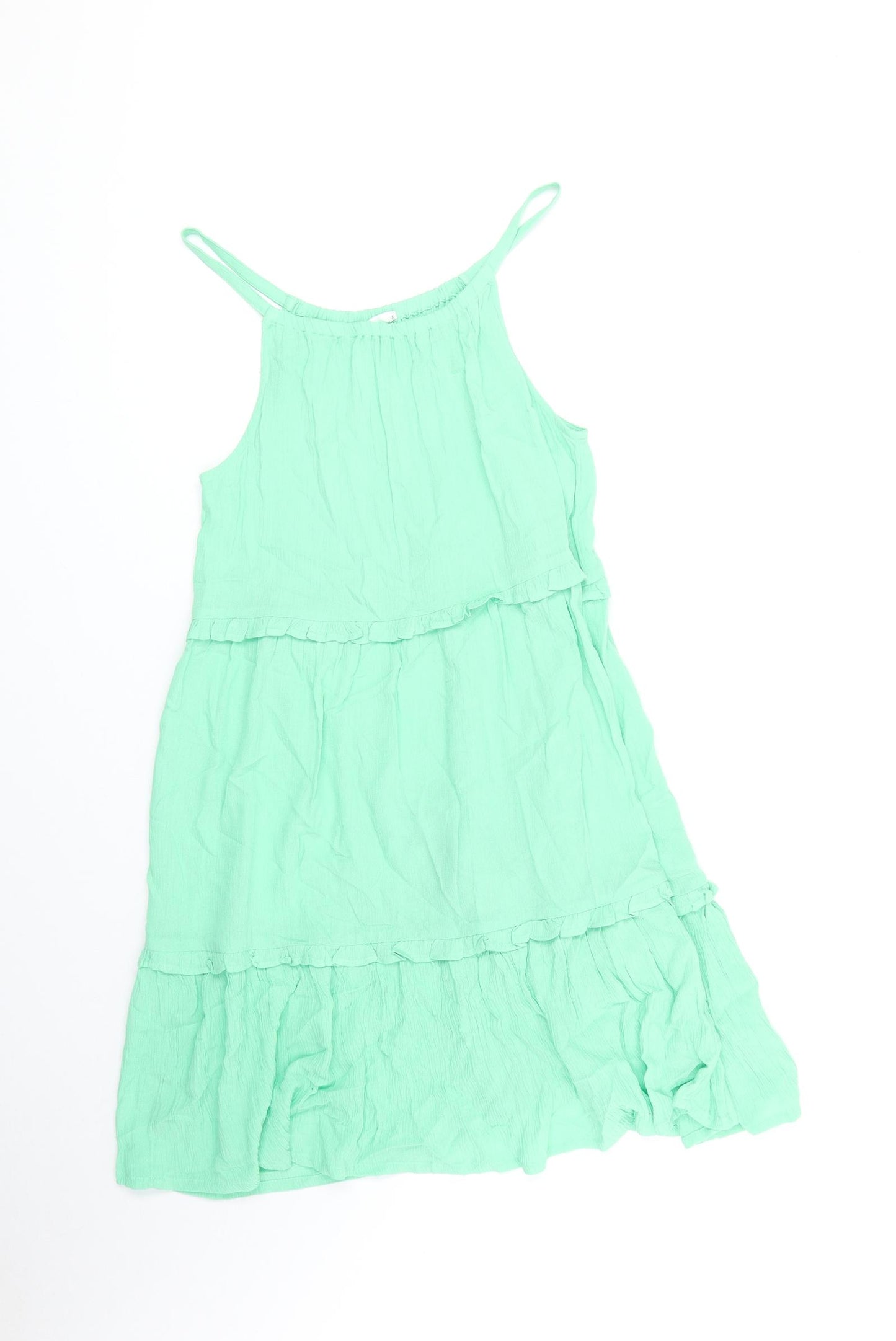 Marks and Spencer Girls Green Viscose Trapeze & Swing Size 12-13 Years Round Neck Pullover