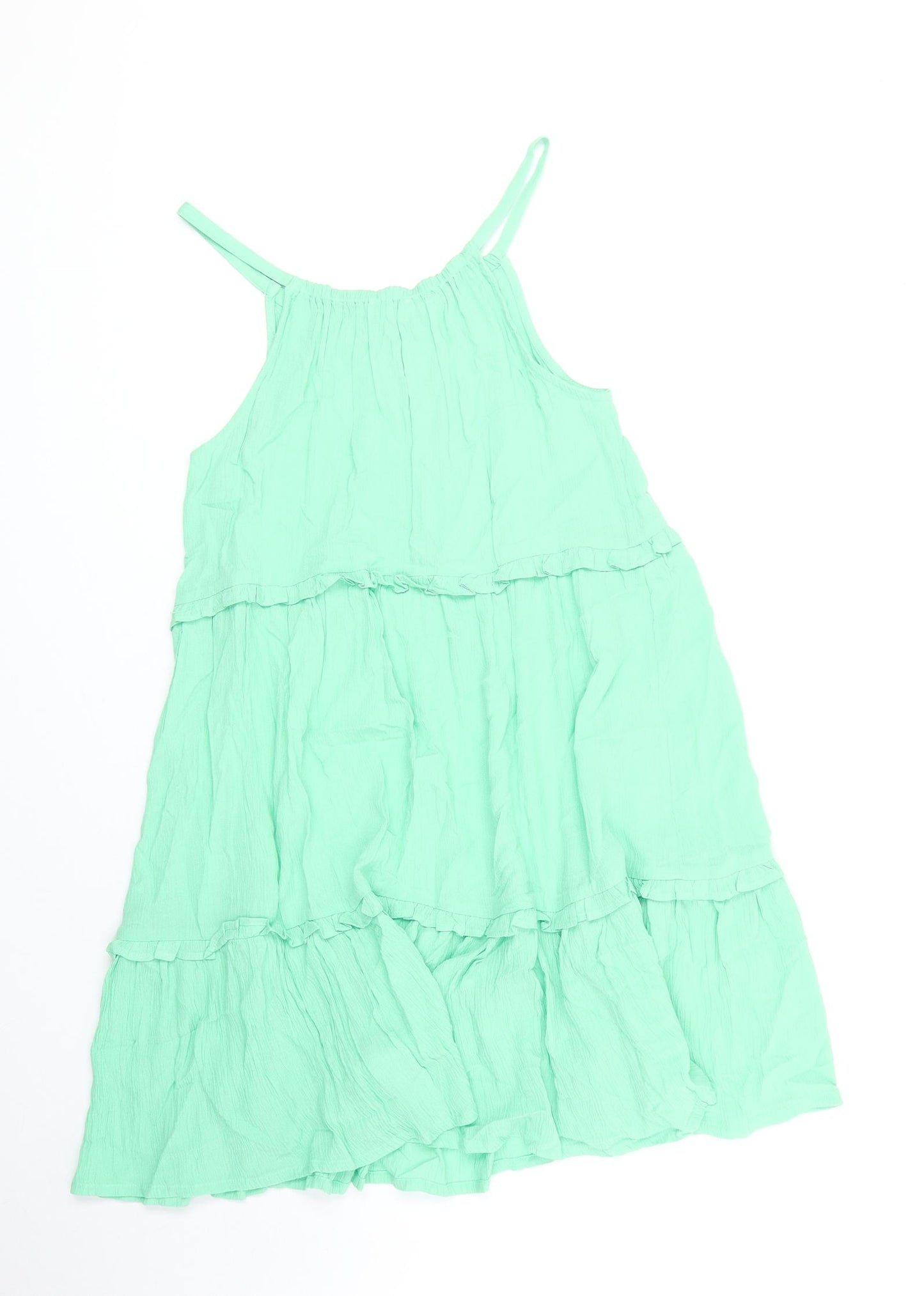 Marks and Spencer Girls Green Viscose Trapeze & Swing Size 12-13 Years Round Neck Pullover