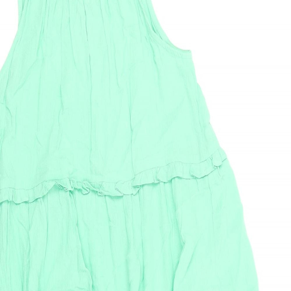 Marks and Spencer Girls Green Viscose Trapeze & Swing Size 12-13 Years Round Neck Pullover