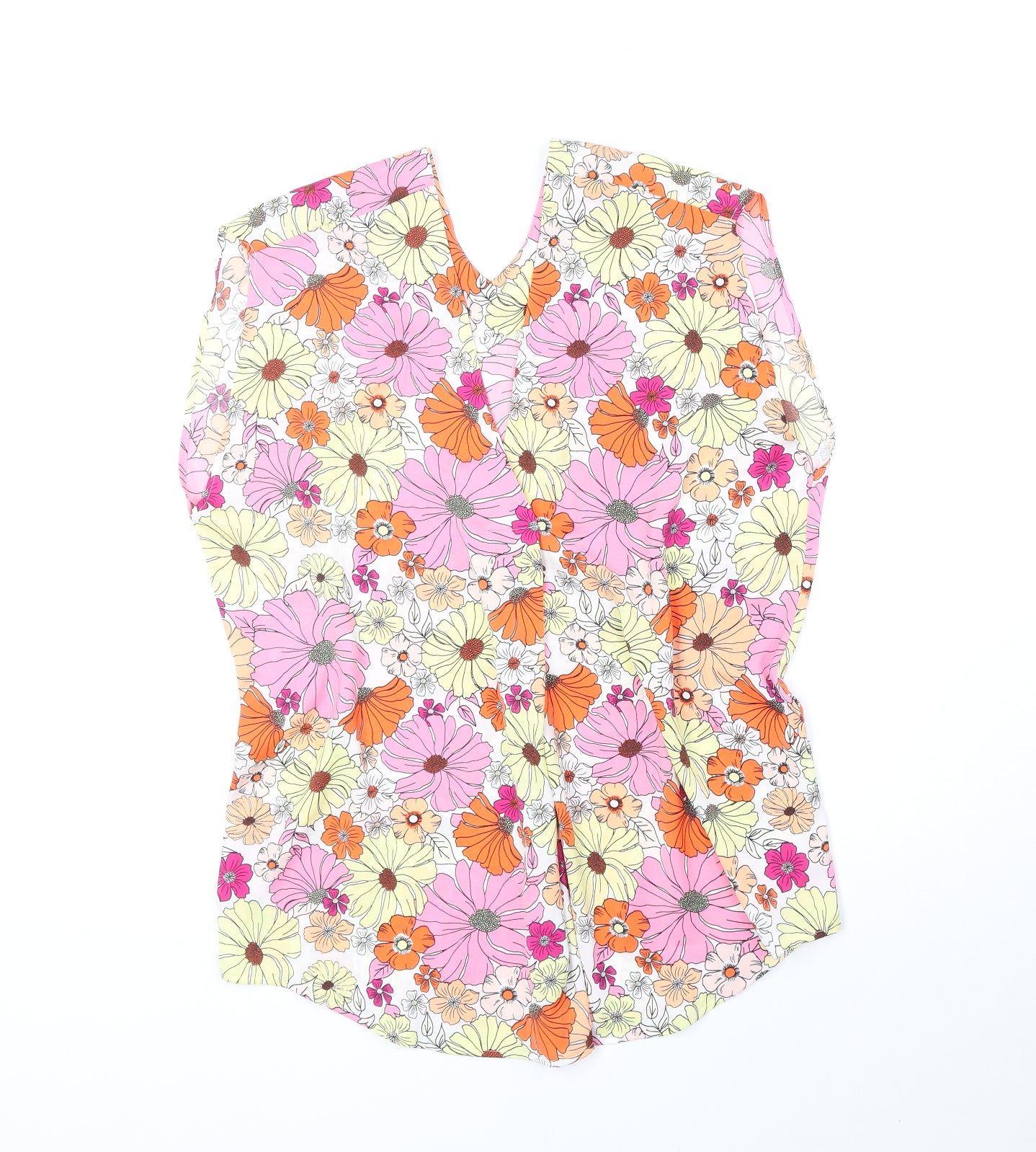 Marks and Spencer Womens Multicoloured Floral Polyester Basic Tank Size 12 V-Neck