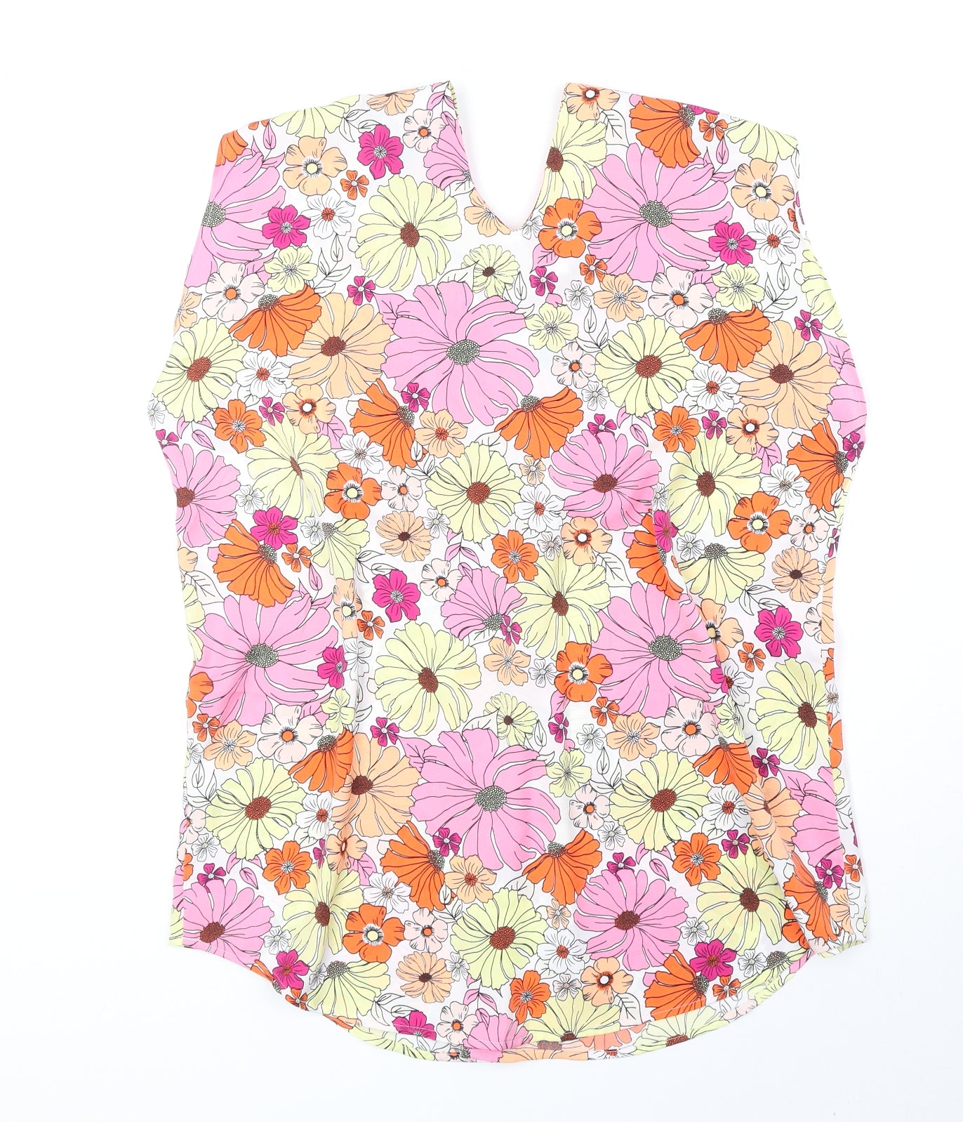 Marks and Spencer Womens Multicoloured Floral Polyester Basic Tank Size 12 V-Neck
