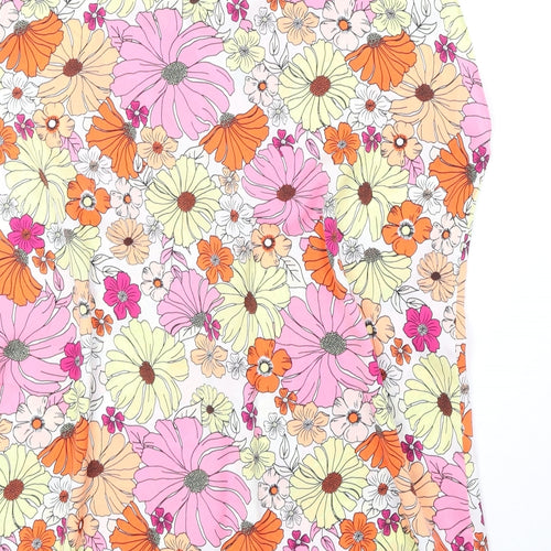 Marks and Spencer Womens Multicoloured Floral Polyester Basic Tank Size 12 V-Neck