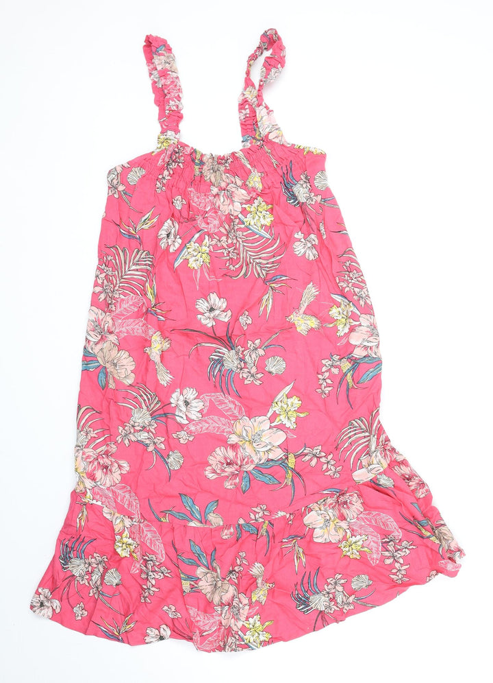 Marks and Spencer Womens Pink Geometric Viscose Top Dress Size 6