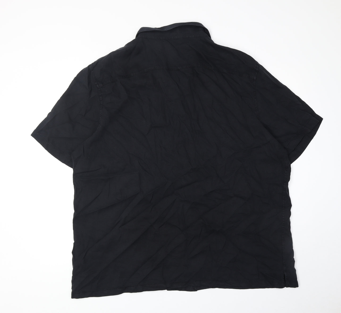 Autograph Mens Black Lyocell Button-Up Size 3XL Collared Button