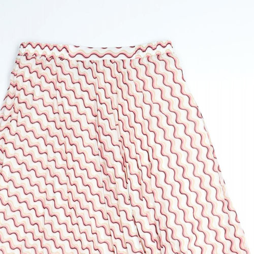 Marks and Spencer Womens Pink Geometric Polyester Swing Skirt Size 14