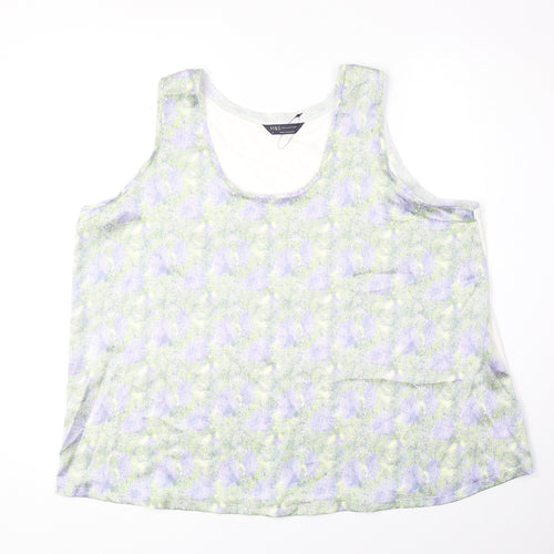 Marks and Spencer Womens Multicoloured Geometric Polyester Basic Tank Size 18 Round Neck
