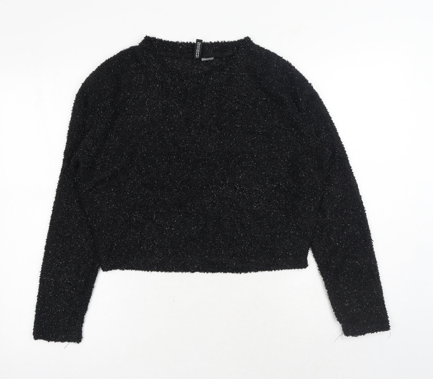 H&M Womens Black Round Neck Polyester Pullover Jumper Size S
