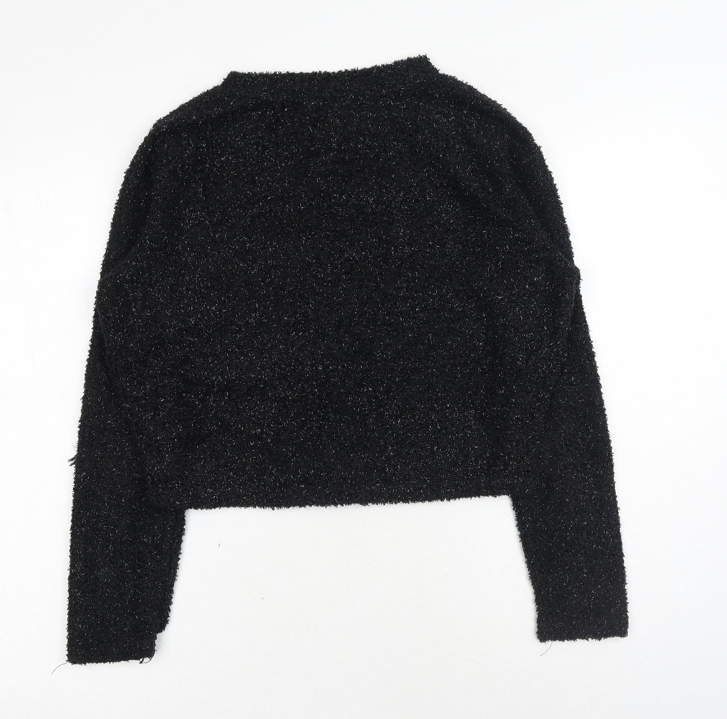 H&M Womens Black Round Neck Polyester Pullover Jumper Size S