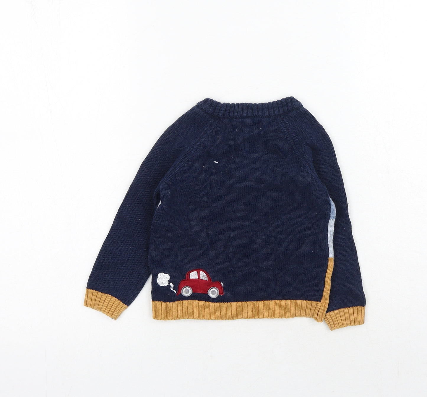 Ministry Of Rascals Boys Blue Cotton Pullover Jumper Size 12-18 Months Pullover - Police Car Fire Truck