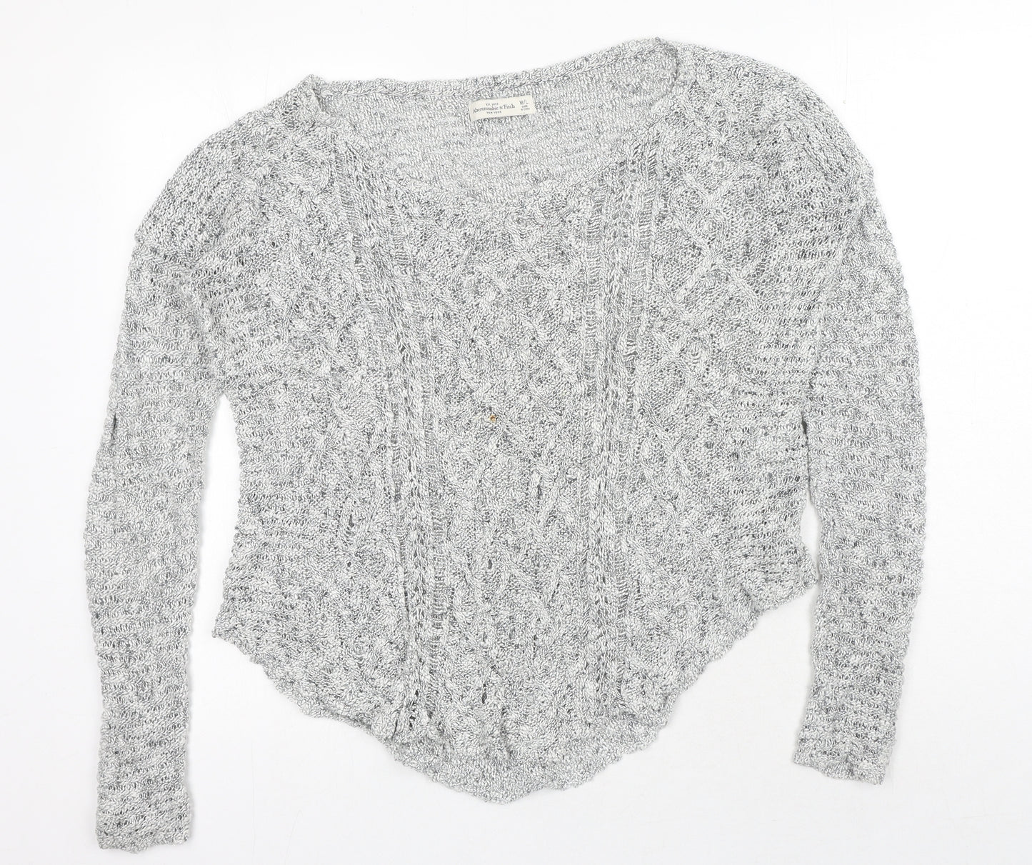 Abercrombie & Fitch Womens Grey Boat Neck Cotton Pullover Jumper Size M