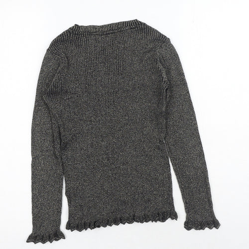 TU Womens Gold Round Neck Cotton Pullover Jumper Size 10
