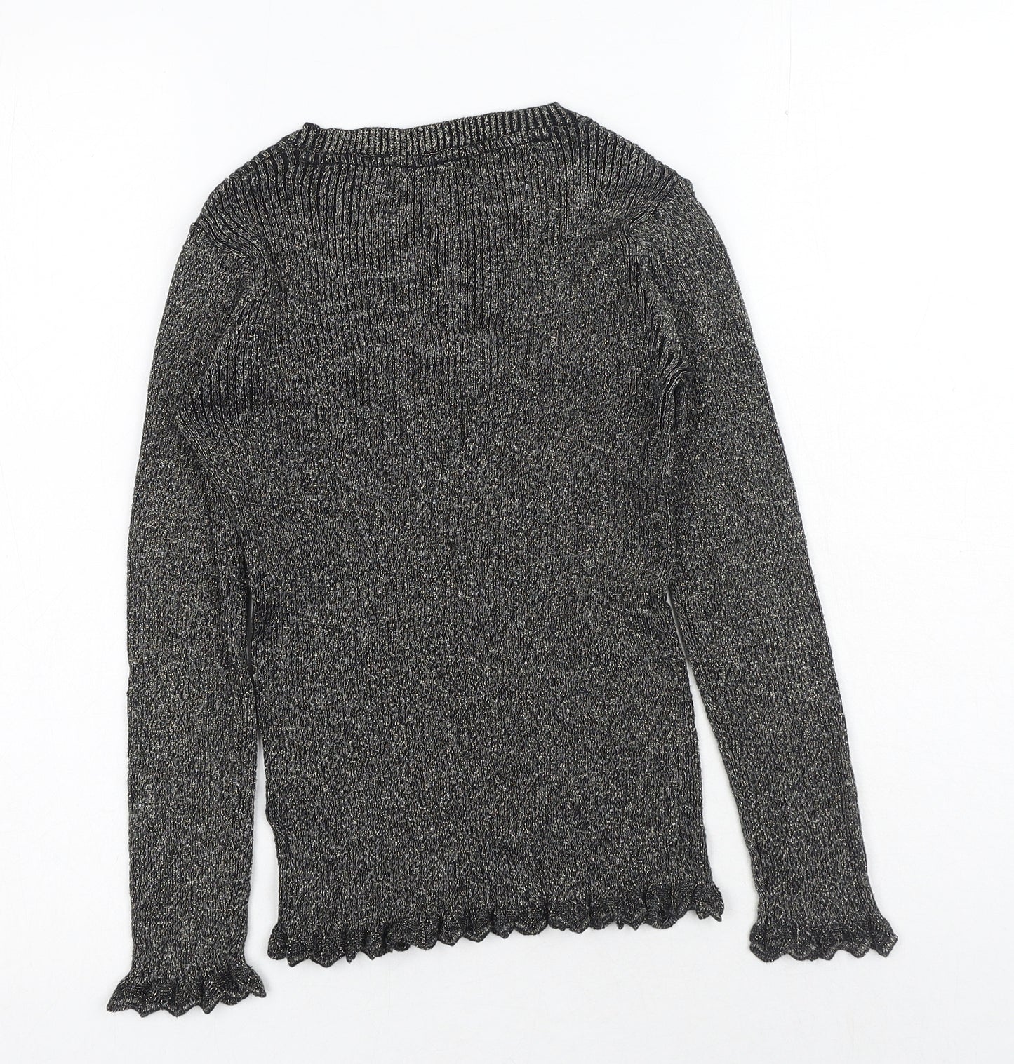 TU Womens Gold Round Neck Cotton Pullover Jumper Size 10
