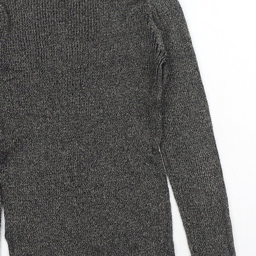 TU Womens Gold Round Neck Cotton Pullover Jumper Size 10
