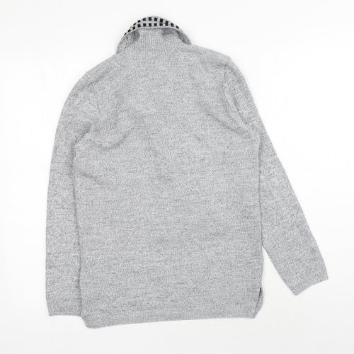 Envy Womens Grey Round Neck Acrylic Pullover Jumper Size S