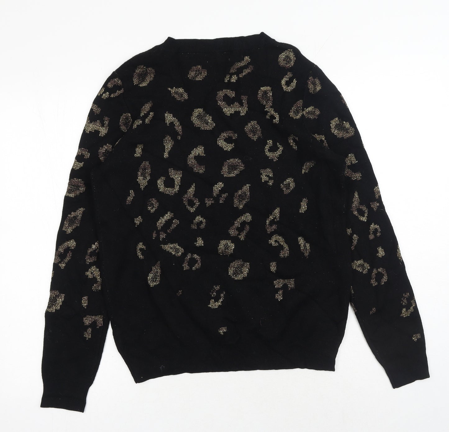 Matalan Womens Black Scoop Neck Viscose Pullover Jumper Size 12