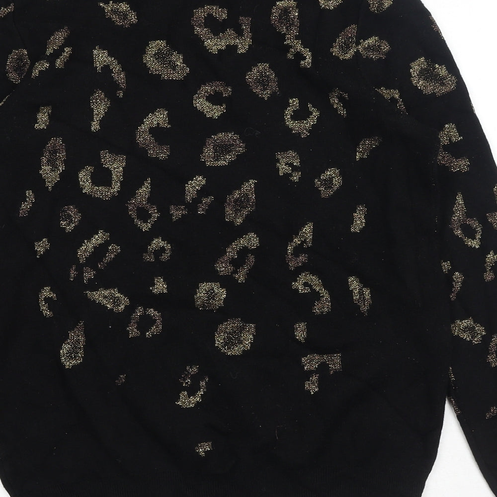 Matalan Womens Black Scoop Neck Viscose Pullover Jumper Size 12