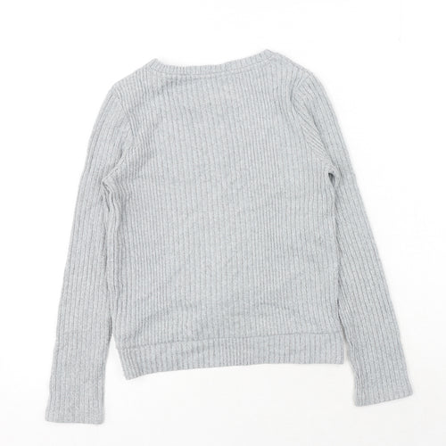 NEXT Girls Grey Viscose Pullover Sweatshirt Size 11 Years Pullover