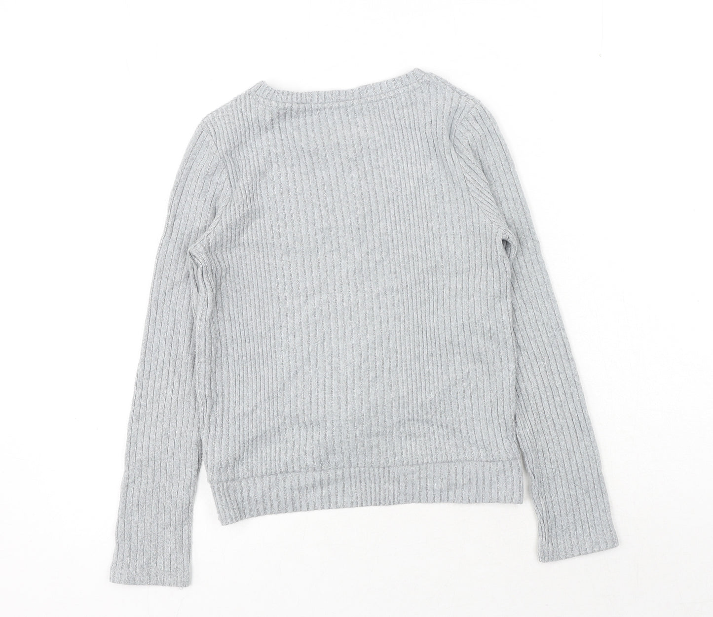 NEXT Girls Grey Viscose Pullover Sweatshirt Size 11 Years Pullover