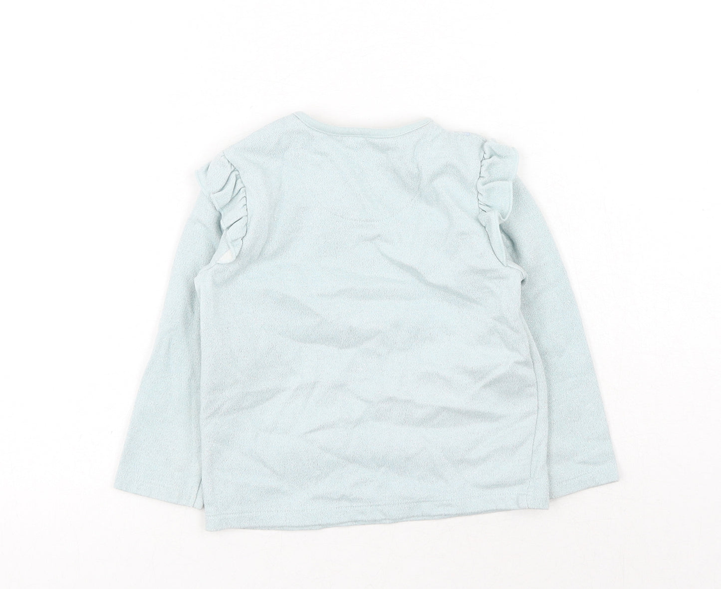 F&F Girls Blue Geometric Cotton Pullover Jumper Size 12-18 Months Pullover - Bear