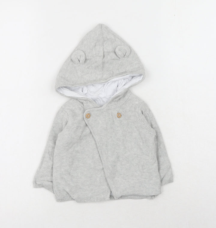 Matalan Baby Grey Jacket Size 3-6 Months Button