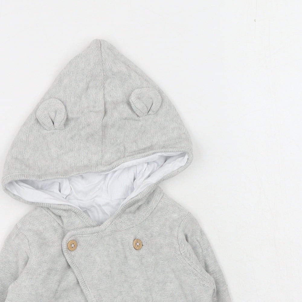 Matalan Baby Grey Jacket Size 3-6 Months Button