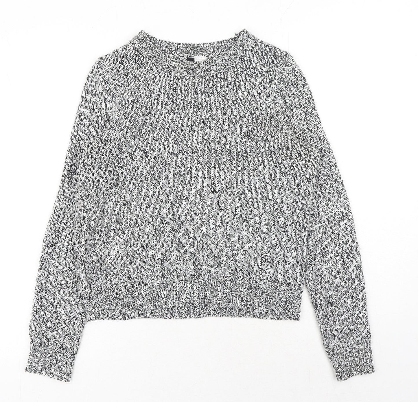 H&M Womens Grey Round Neck Acrylic Pullover Jumper Size XS