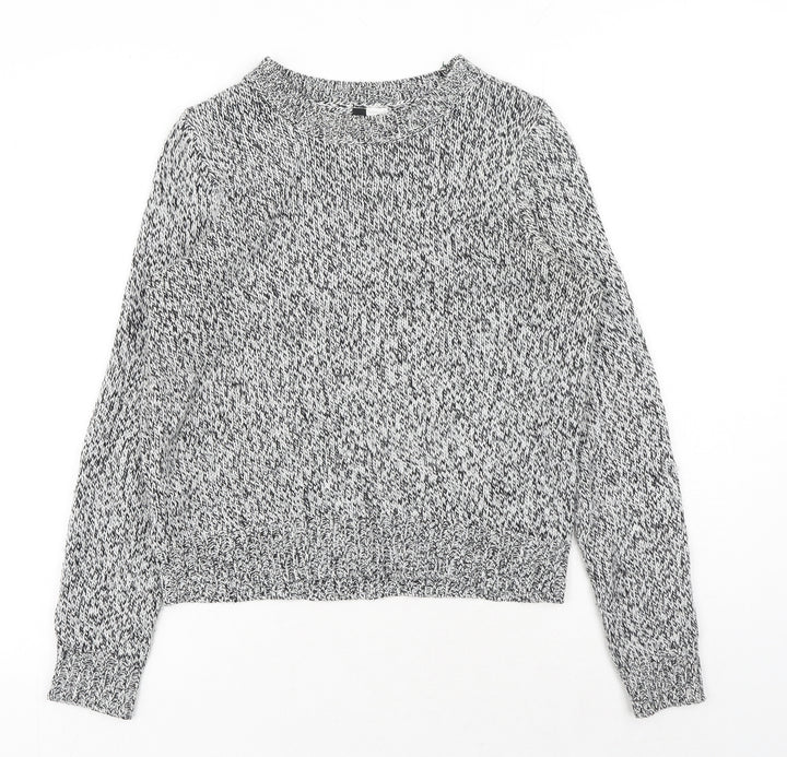 H&M Womens Grey Round Neck Acrylic Pullover Jumper Size XS