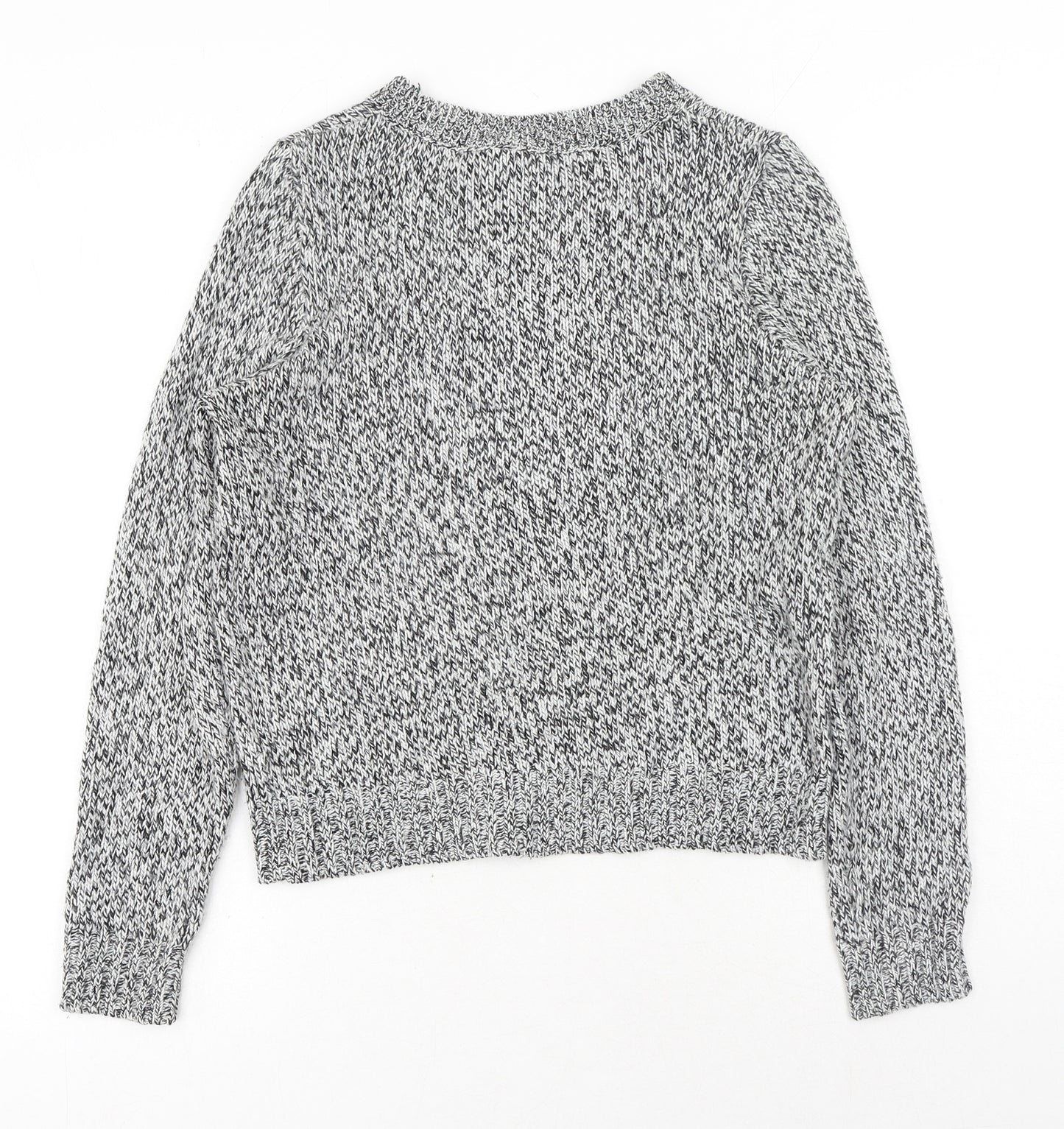 H&M Womens Grey Round Neck Acrylic Pullover Jumper Size XS