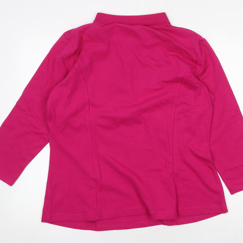 Lee Womens Pink Cotton Basic Blouse Size XL Collared