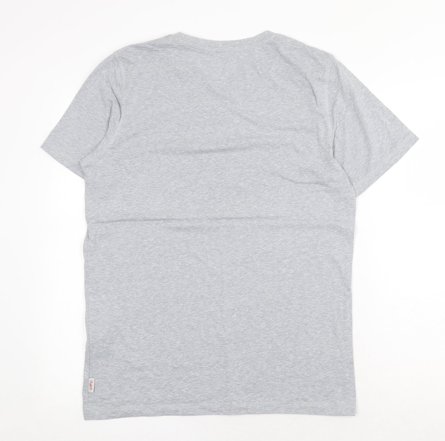 JACK & JONES Mens Grey Polyester T-Shirt Size S Round Neck