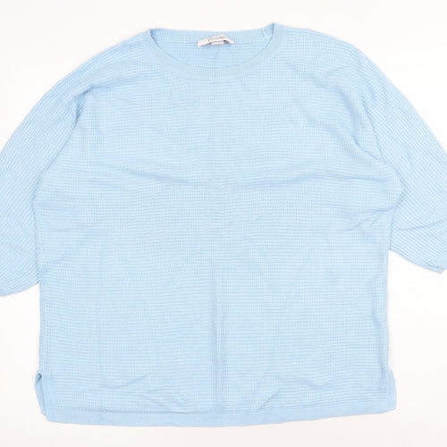 Linea Tesini Womens Blue Round Neck Acrylic Pullover Jumper Size L