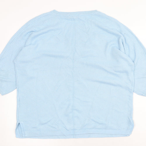 Linea Tesini Womens Blue Round Neck Acrylic Pullover Jumper Size L