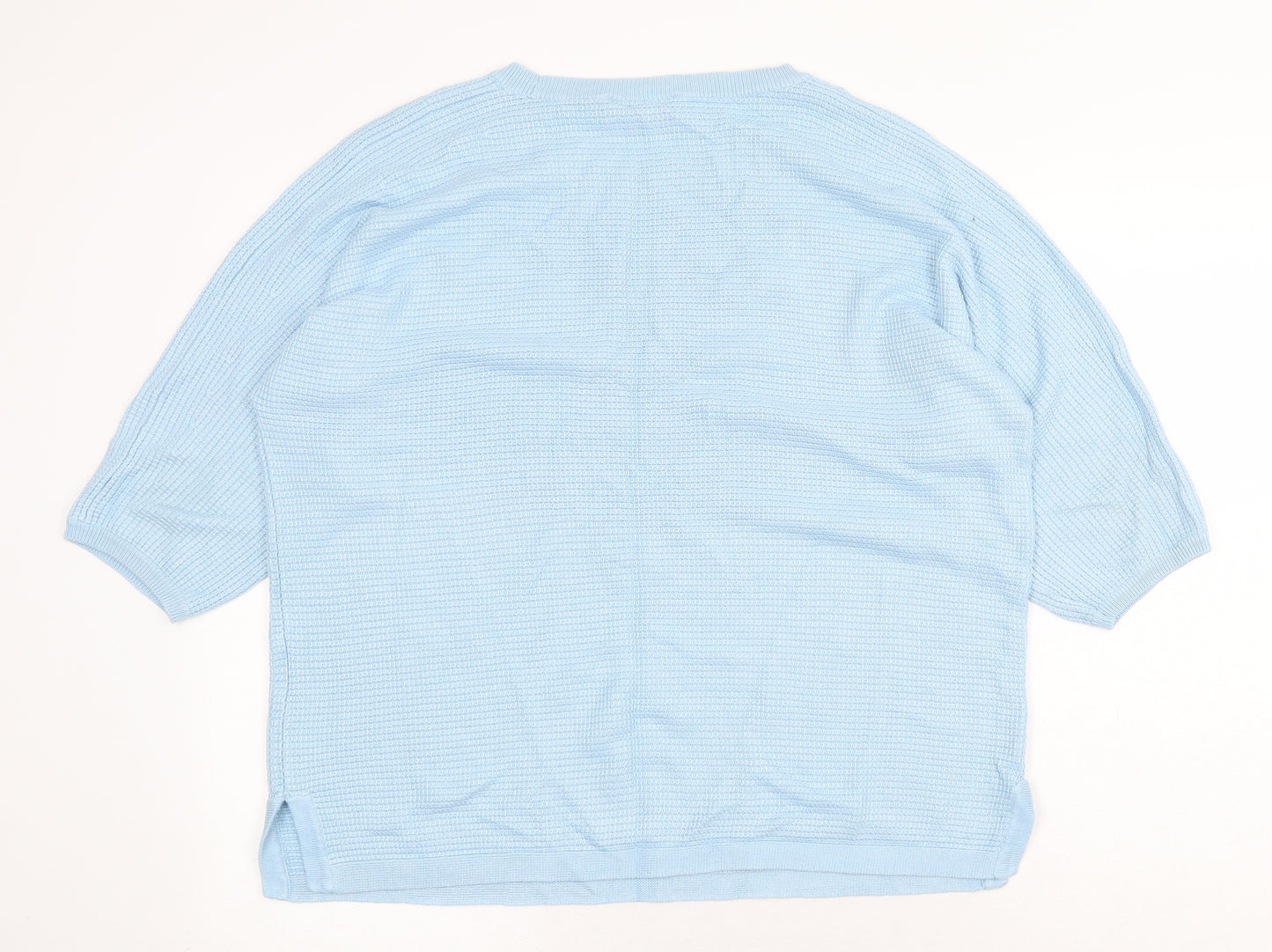 Linea Tesini Womens Blue Round Neck Acrylic Pullover Jumper Size L