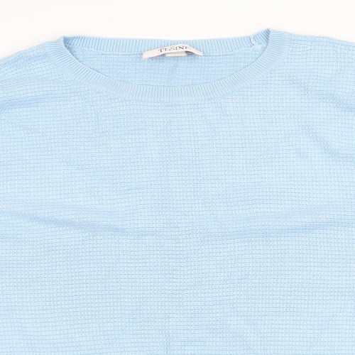 Linea Tesini Womens Blue Round Neck Acrylic Pullover Jumper Size L