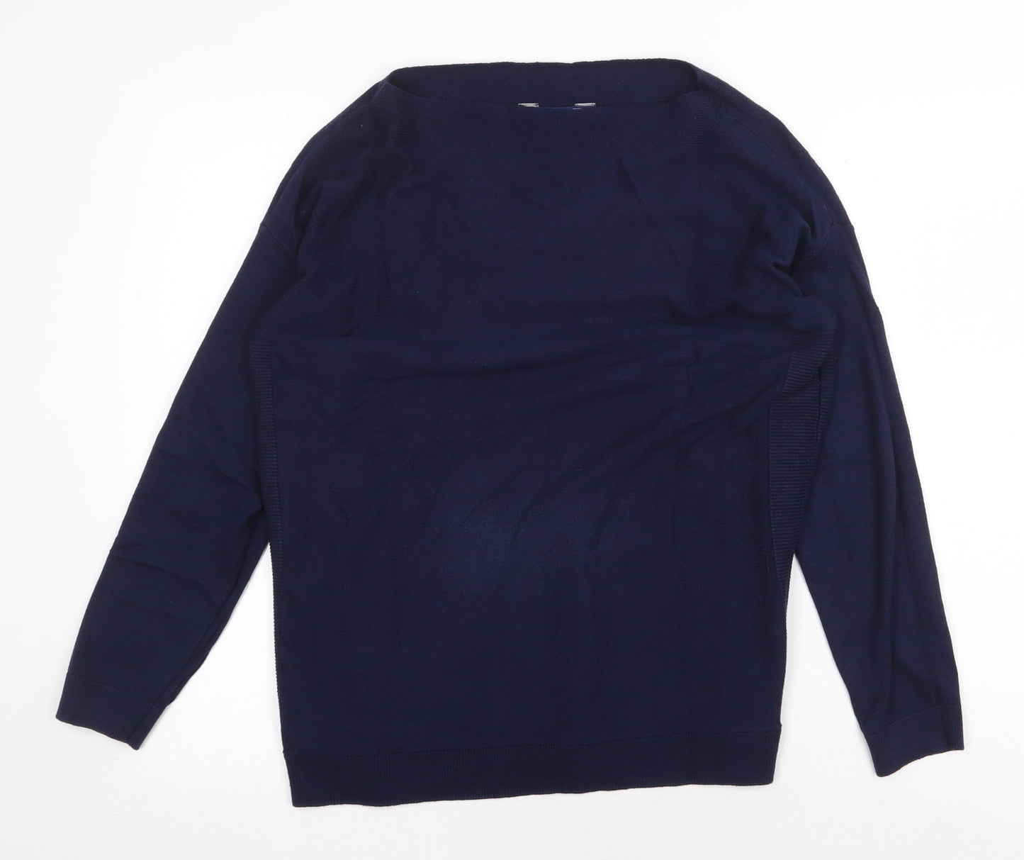 Joules Womens Blue Boat Neck Cotton Pullover Jumper Size 12