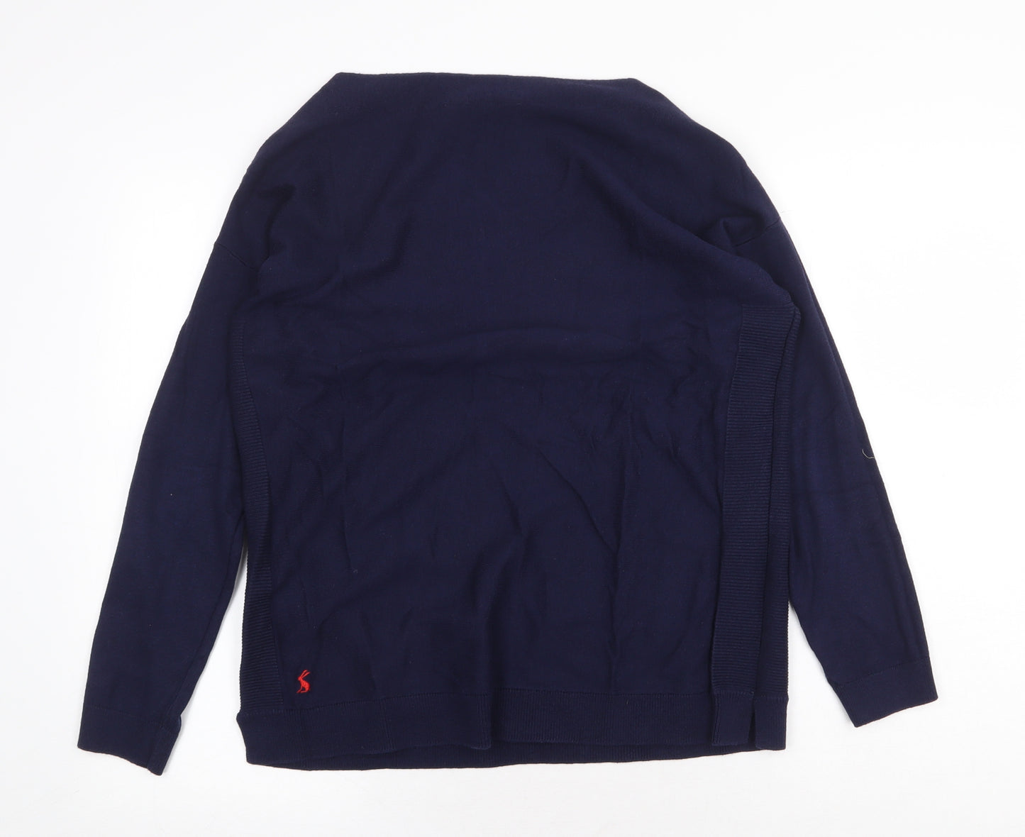 Joules Womens Blue Boat Neck Cotton Pullover Jumper Size 12