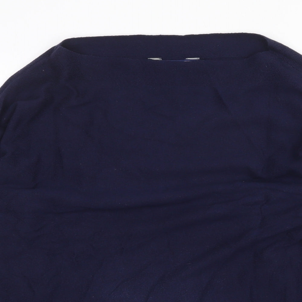 Joules Womens Blue Boat Neck Cotton Pullover Jumper Size 12