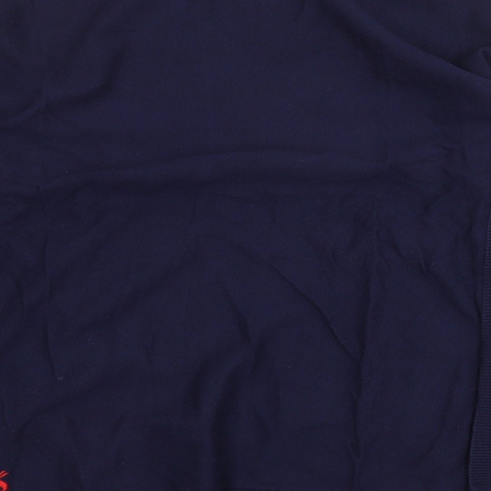 Joules Womens Blue Boat Neck Cotton Pullover Jumper Size 12