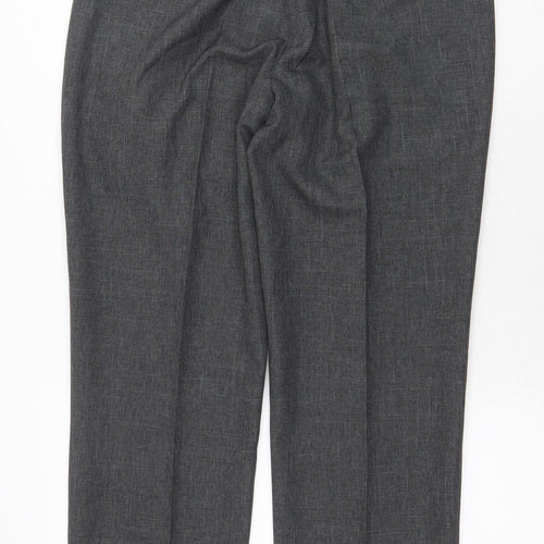 Marks and Spencer Mens Grey Polyester Trousers Size 34 in Regular Zip