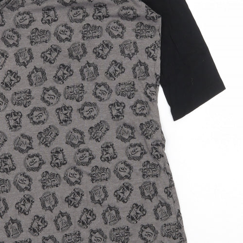 Harry Potter Wizarding World Womens Grey Geometric Cotton Basic T-Shirt Size XS Round Neck - Harry Potter