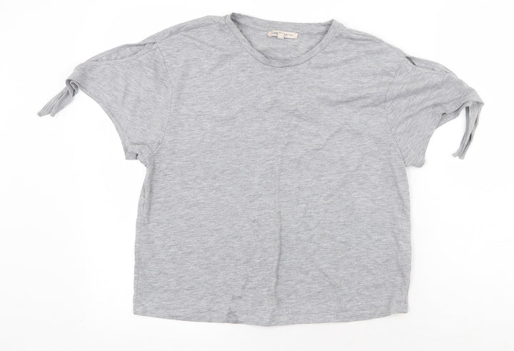Marks and Spencer Womens Grey Polyester Basic T-Shirt Size 10 Round Neck