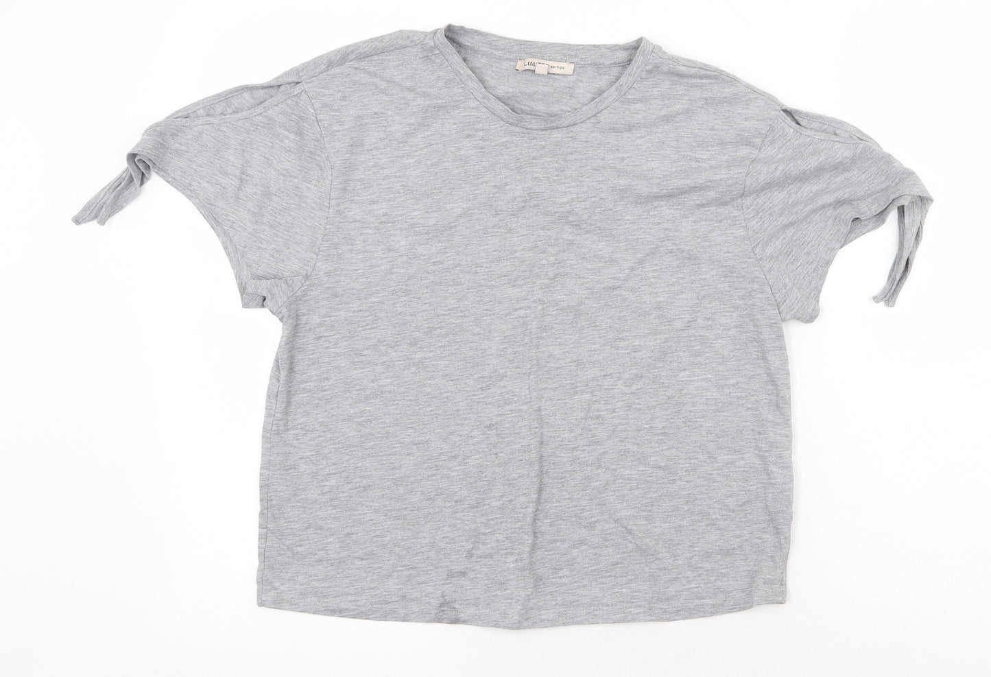 Marks and Spencer Womens Grey Polyester Basic T-Shirt Size 10 Round Neck