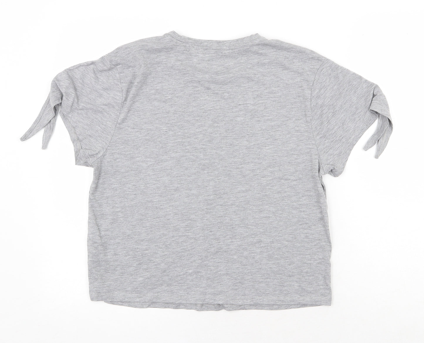 Marks and Spencer Womens Grey Polyester Basic T-Shirt Size 10 Round Neck