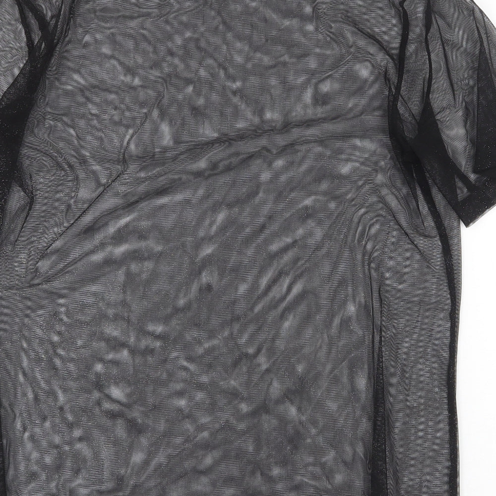 Atmosphere Womens Black Polyester Basic T-Shirt Size 10 Round Neck