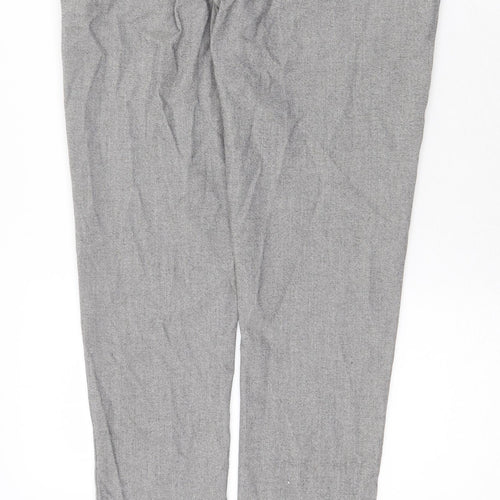 Zara Mens Grey Polyester Trousers Size 34 in Regular Zip