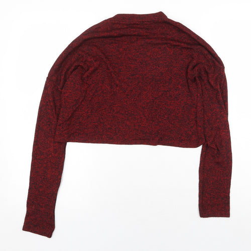 Atmosphere Womens Red Viscose Basic T-Shirt Size 8 Mock Neck